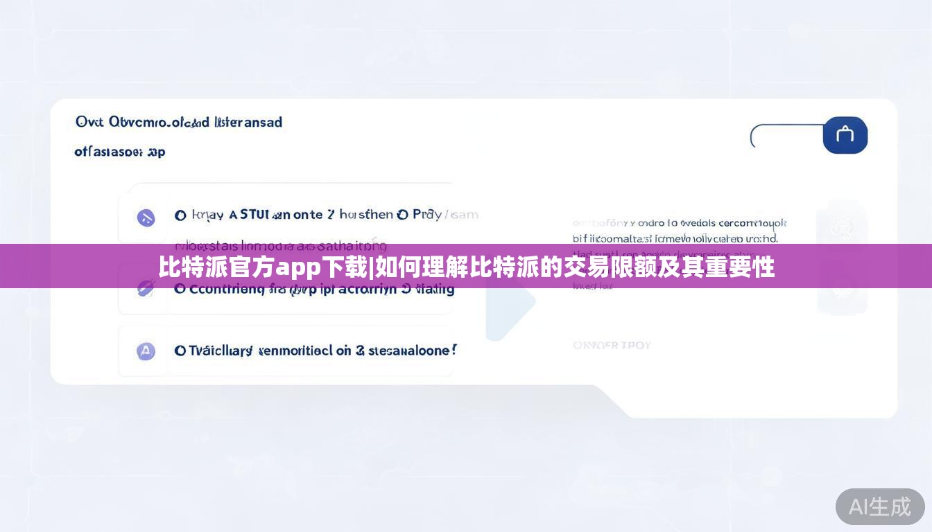 比特派官方app下载|如何理解比特派的交易限额及其重要性