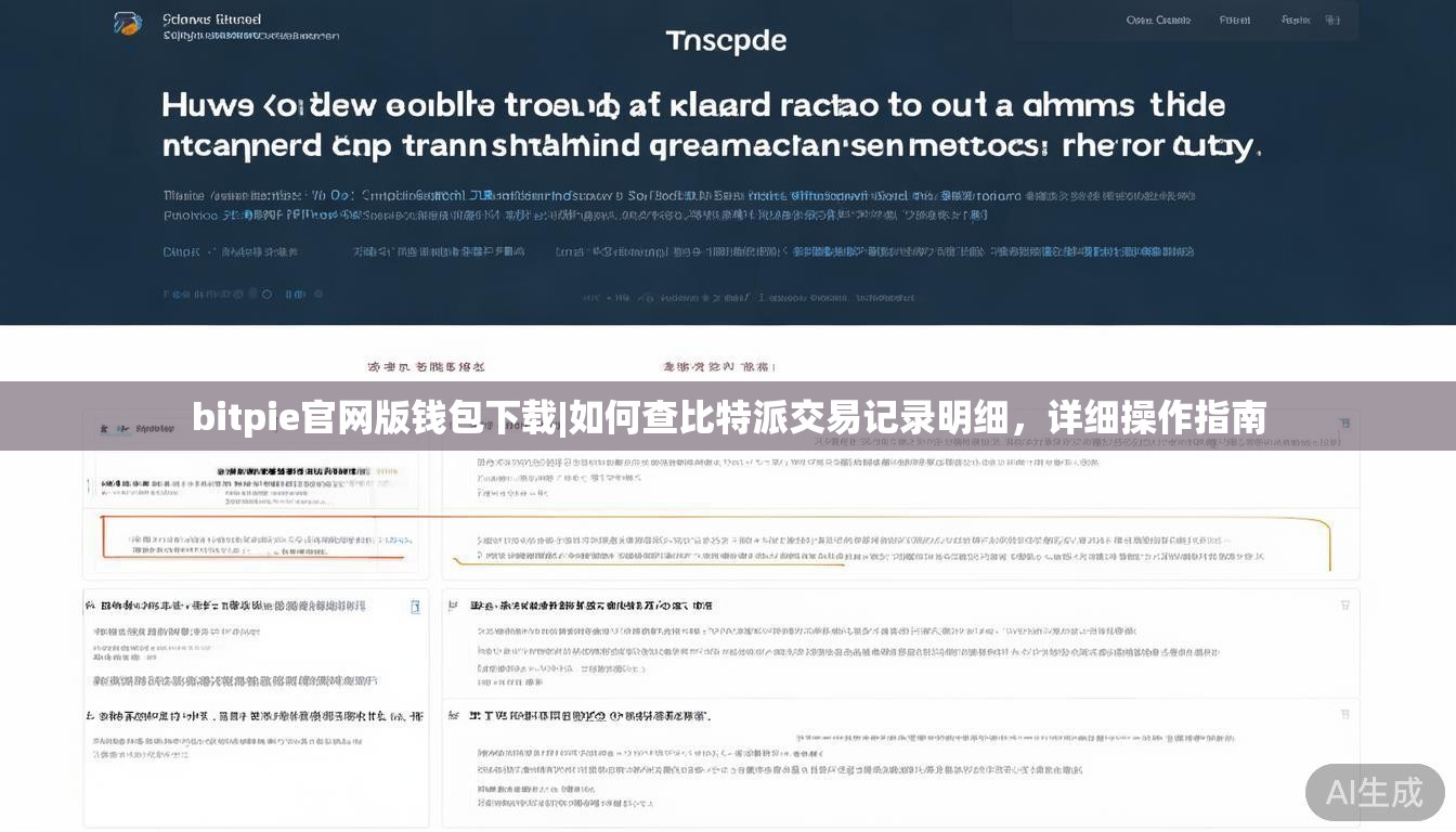 bitpie官网版钱包下载|如何查比特派交易记录明细，详细操作指南