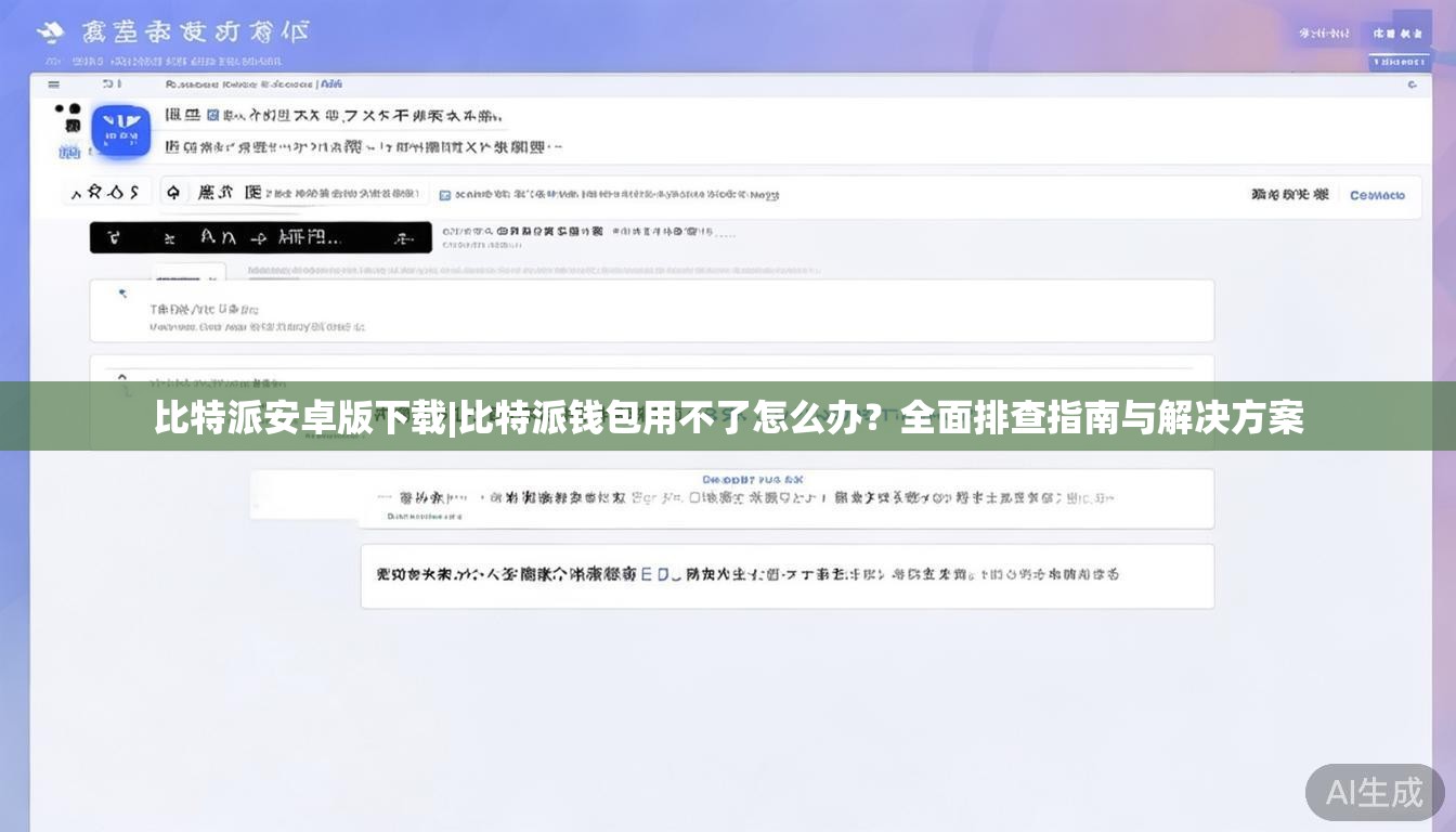 比特派安卓版下载|比特派钱包用不了怎么办?全面排查指南与解决方案