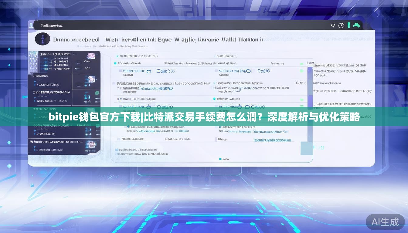 bitpie钱包官方下载|比特派交易手续费怎么调?深度解析与优化策略
