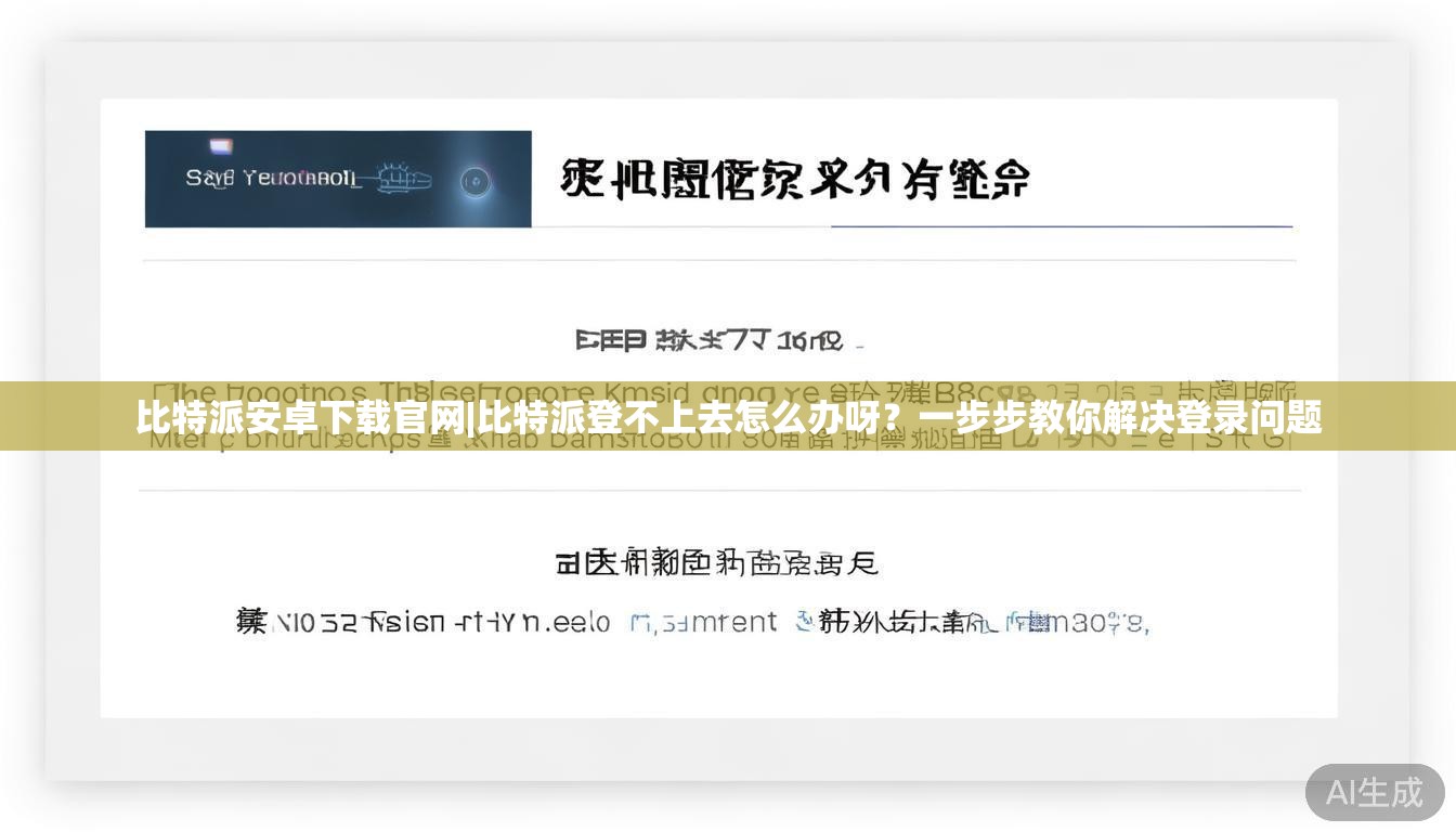 比特派安卓下载官网|比特派登不上去怎么办呀？一步步教你解决登录问题