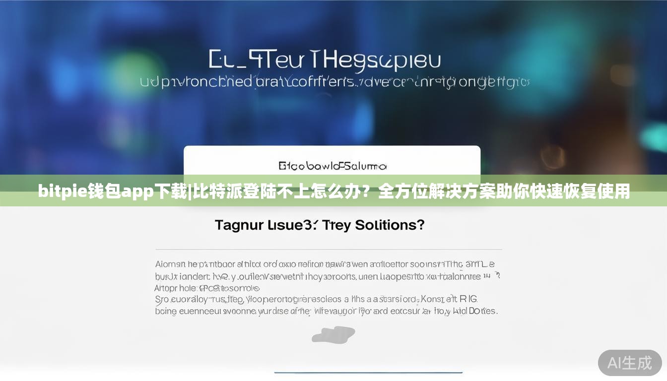 bitpie钱包app下载|比特派登陆不上怎么办?全方位解决方案助你快速恢复使用