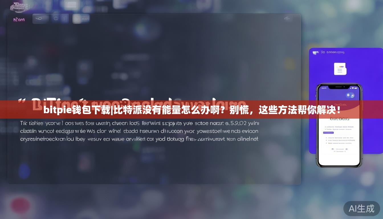 bitpie钱包下载|比特派没有能量怎么办啊?别慌,这些方法帮你解决!