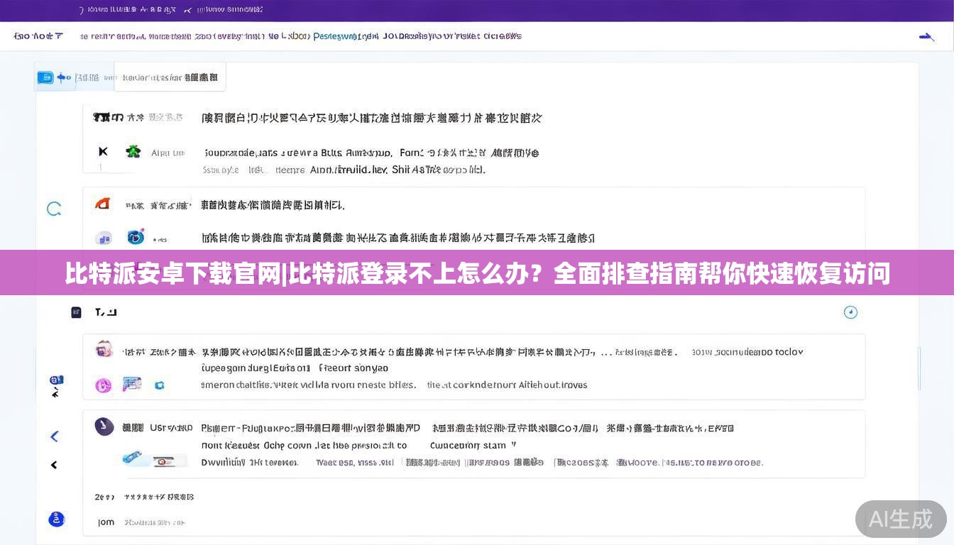 比特派安卓下载官网|比特派登录不上怎么办?全面排查指南帮你快速恢复访问