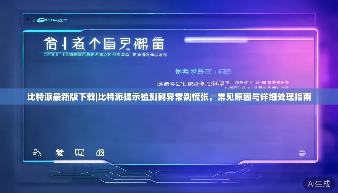 比特派最新版下载|比特派提示检测到异常别慌张,常见原因与详细处理指南